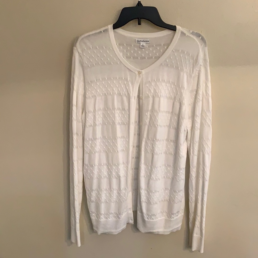 White cardigan Croft&Barrow